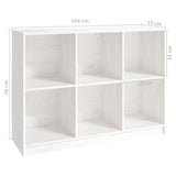 NNEVL Book Cabinet White 104x33x76 cm Solid Pinewood