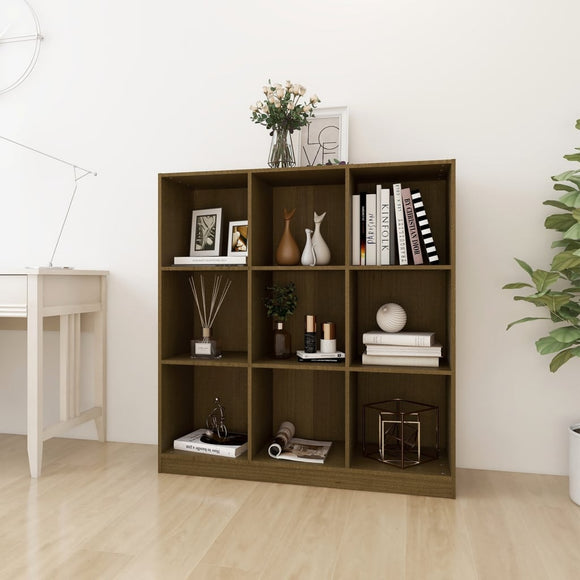 NNEVL Book Cabinet/Room Divider Honey Brown 104x33.5x110 cm Pinewood