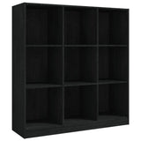 NNEVL Book Cabinet/Room Divider Black 104x33.5x110 cm Solid Pinewood