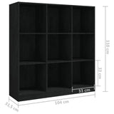NNEVL Book Cabinet/Room Divider Black 104x33.5x110 cm Solid Pinewood