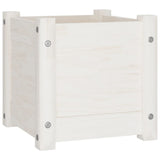 NNEVL Garden Planter White 31x31x31 cm Solid Pinewood