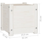 NNEVL Garden Planter White 31x31x31 cm Solid Pinewood