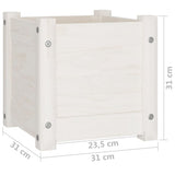 NNEVL Garden Planters 2 pcs White 31x31x31 cm Solid Pinewood