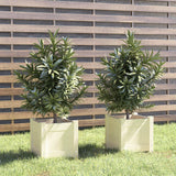 NNEVL Garden Planters 2 pcs White 31x31x31 cm Solid Pinewood