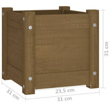 NNEVL Garden Planters 2 pcs Honey Brown 31x31x31 cm Solid Pinewood