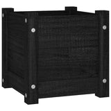 NNEVL Garden Planter Black 31x31x31 cm Solid Pinewood