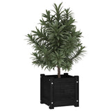 NNEVL Garden Planter Black 31x31x31 cm Solid Pinewood