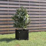 NNEVL Garden Planter Black 31x31x31 cm Solid Pinewood