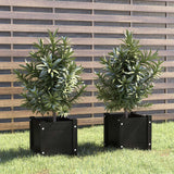 NNEVL Garden Planters 2 pcs Black 31x31x31 cm Solid Pinewood