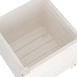 NNEVL Garden Planter White 40x40x40 cm Solid Pinewood