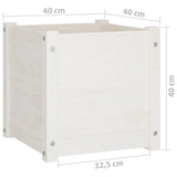 NNEVL Garden Planter White 40x40x40 cm Solid Pinewood