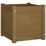 NNEVL Garden Planters 2 pcs Honey Brown 40x40x40 cm Solid Pinewood