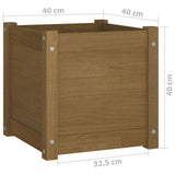 NNEVL Garden Planters 2 pcs Honey Brown 40x40x40 cm Solid Pinewood
