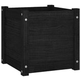 NNEVL Garden Planter Black 40x40x40 cm Solid Pinewood