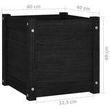 NNEVL Garden Planter Black 40x40x40 cm Solid Pinewood