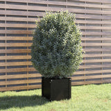 NNEVL Garden Planter Black 40x40x40 cm Solid Pinewood