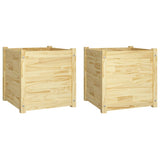 NNEVL Garden Planters 2 pcs 50x50x50 cm Solid Pinewood