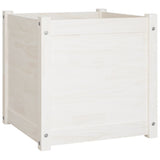 NNEVL Garden Planter White 50x50x50 cm Solid Pinewood