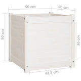 NNEVL Garden Planter White 50x50x50 cm Solid Pinewood
