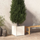 NNEVL Garden Planter White 50x50x50 cm Solid Pinewood
