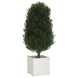 NNEVL Garden Planters 2 pcs White 50x50x50 cm Solid Pinewood