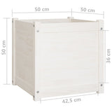 NNEVL Garden Planters 2 pcs White 50x50x50 cm Solid Pinewood