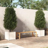 NNEVL Garden Planters 2 pcs White 50x50x50 cm Solid Pinewood