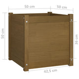 NNEVL Garden Planter Honey Brown 50x50x50 cm Solid Pinewood