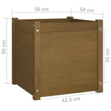 NNEVL Garden Planters 2 pcs Honey Brown 50x50x50 cm Solid Pinewood