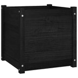 NNEVL Garden Planter Black 50x50x50 cm Solid Pinewood