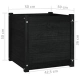 NNEVL Garden Planter Black 50x50x50 cm Solid Pinewood