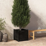 NNEVL Garden Planter Black 50x50x50 cm Solid Pinewood
