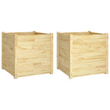 NNEVL Garden Planters 2 pcs 60x60x60 cm Solid Pinewood