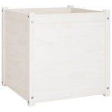 NNEVL Garden Planter White 60x60x60 cm Solid Pinewood