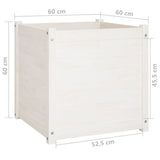 NNEVL Garden Planters 2 pcs White 60x60x60 cm Solid Wood Pine