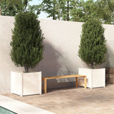 NNEVL Garden Planters 2 pcs White 60x60x60 cm Solid Wood Pine