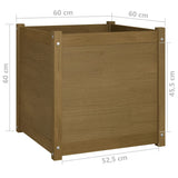NNEVL Garden Planter Honey Brown 60x60x60 cm Solid Pinewood