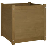 NNEVL Garden Planters 2 pcs Honey Brown 60x60x60 cm Solid Pinewood
