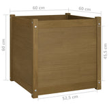 NNEVL Garden Planters 2 pcs Honey Brown 60x60x60 cm Solid Pinewood