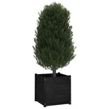 NNEVL Garden Planter Black 60x60x60 cm Solid Pinewood