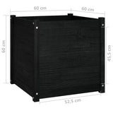 NNEVL Garden Planter Black 60x60x60 cm Solid Pinewood