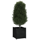 NNEVL Garden Planters 2 pcs Black 60x60x60 cm Solid Pinewood