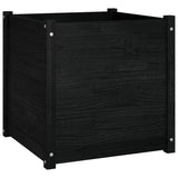 NNEVL Garden Planters 2 pcs Black 60x60x60 cm Solid Pinewood