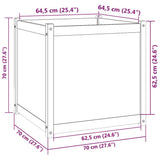 NNEVL Garden Planter 70x70x70 cm Solid Pinewood