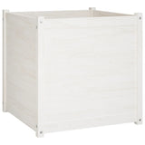 NNEVL Garden Planter White 70x70x70 cm Solid Pinewood