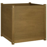 NNEVL Garden Planter Honey Brown 70x70x70 cm Solid Pinewood