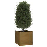 NNEVL Garden Planter Honey Brown 70x70x70 cm Solid Pinewood
