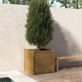 NNEVL Garden Planter Honey Brown 70x70x70 cm Solid Pinewood
