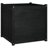 NNEVL Garden Planter Black 70x70x70 cm Solid Pinewood
