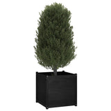 NNEVL Garden Planter Black 70x70x70 cm Solid Pinewood